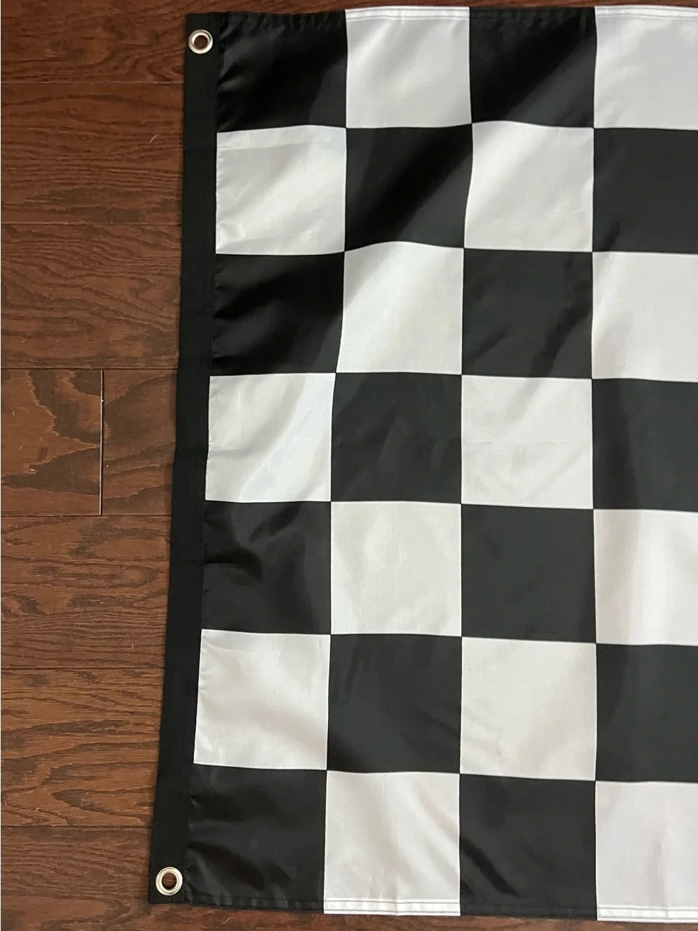 Vans Black and White Checkerboard Banner with Red Accent